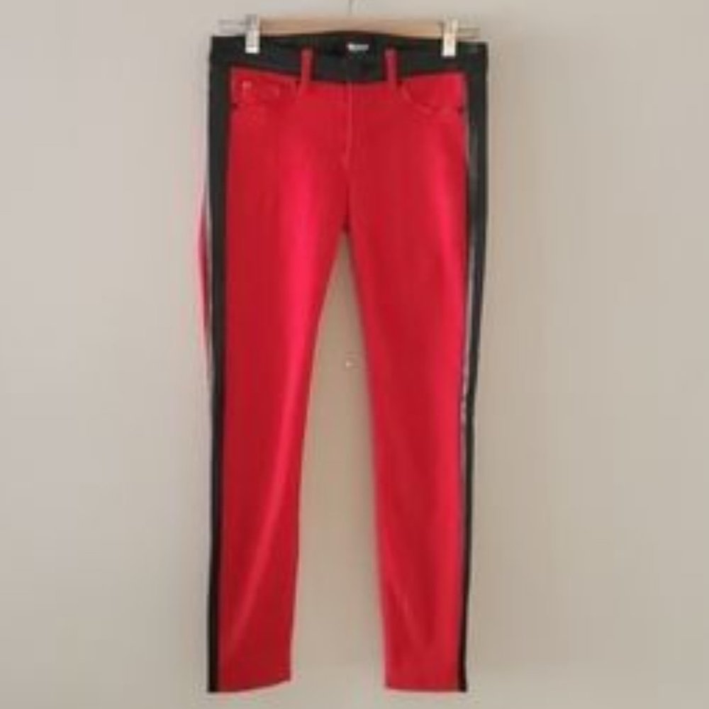 Hudson LeeLoo SuperSkinny Crop Genuine Leather Side Stripe
